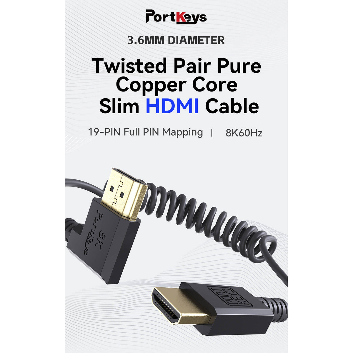 Portkeys Twisted-Pair HDMI Cable Set – 30cm + 1m