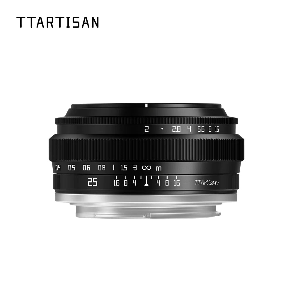 TTArtisan 25mm f/2 Manual Focus APS-C Lens – Black – Sony E / Black