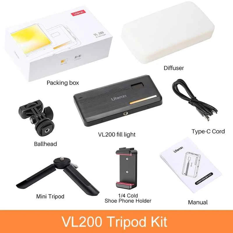 Ulanzi VL200 LED Camera Light with Tripod Kit