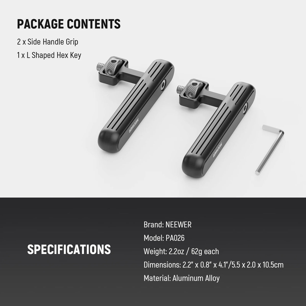 NEEWER 2-Pack Rotatable Handles for Smartphone Video Rigs