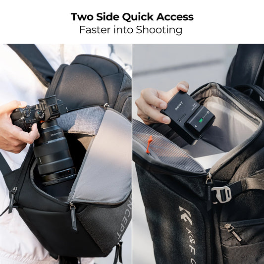 K&F Concept 25L Professional Camera Backpack - Black