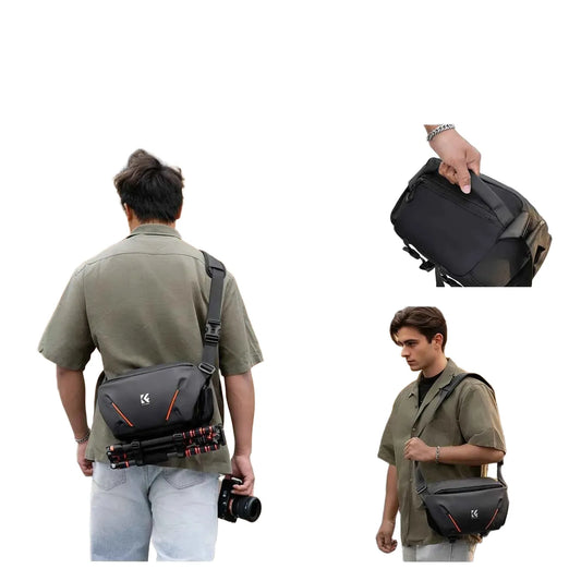 K&F CONCEPT 7L Lightweight Camera Sling Bag Travel Photography Shoulder Bag For Canon Sony Nikon DSLR Camera Case Tripod Holder