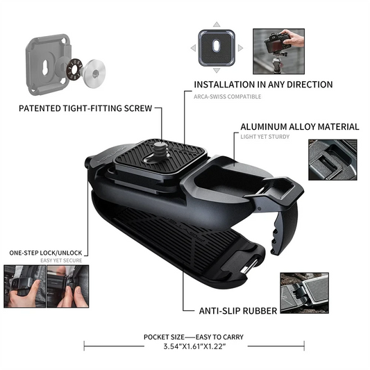 PGYTECH Beetle Camera Clip with Plate