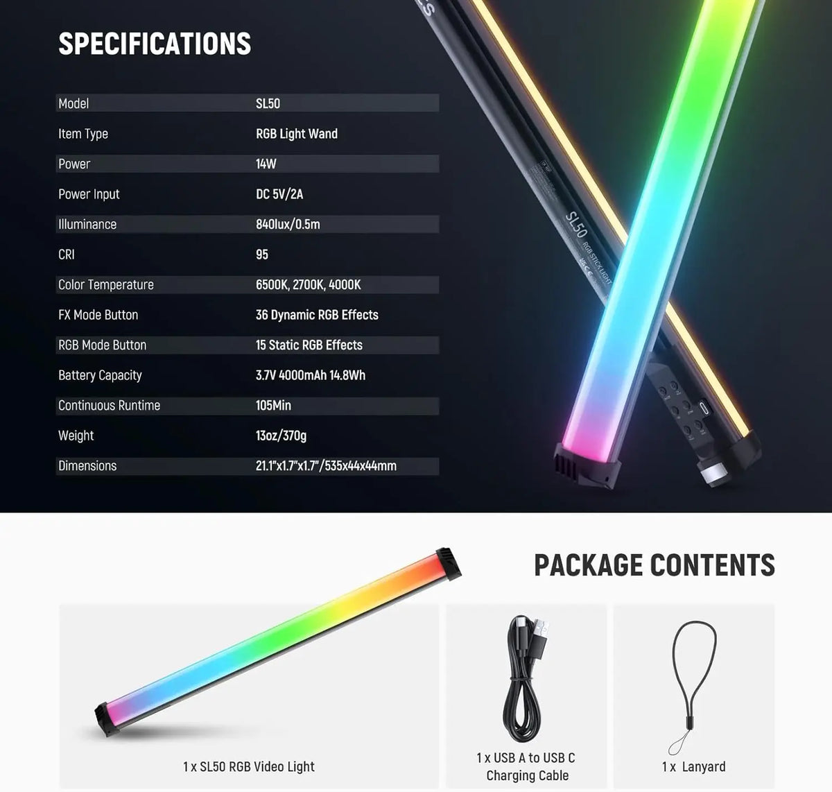 NEEWER BASICS Magnetic RGB Light Wand