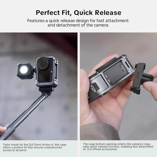 PGYTECH Camera Cage & StreetPro Grip Kit for DJI Osmo Action 6