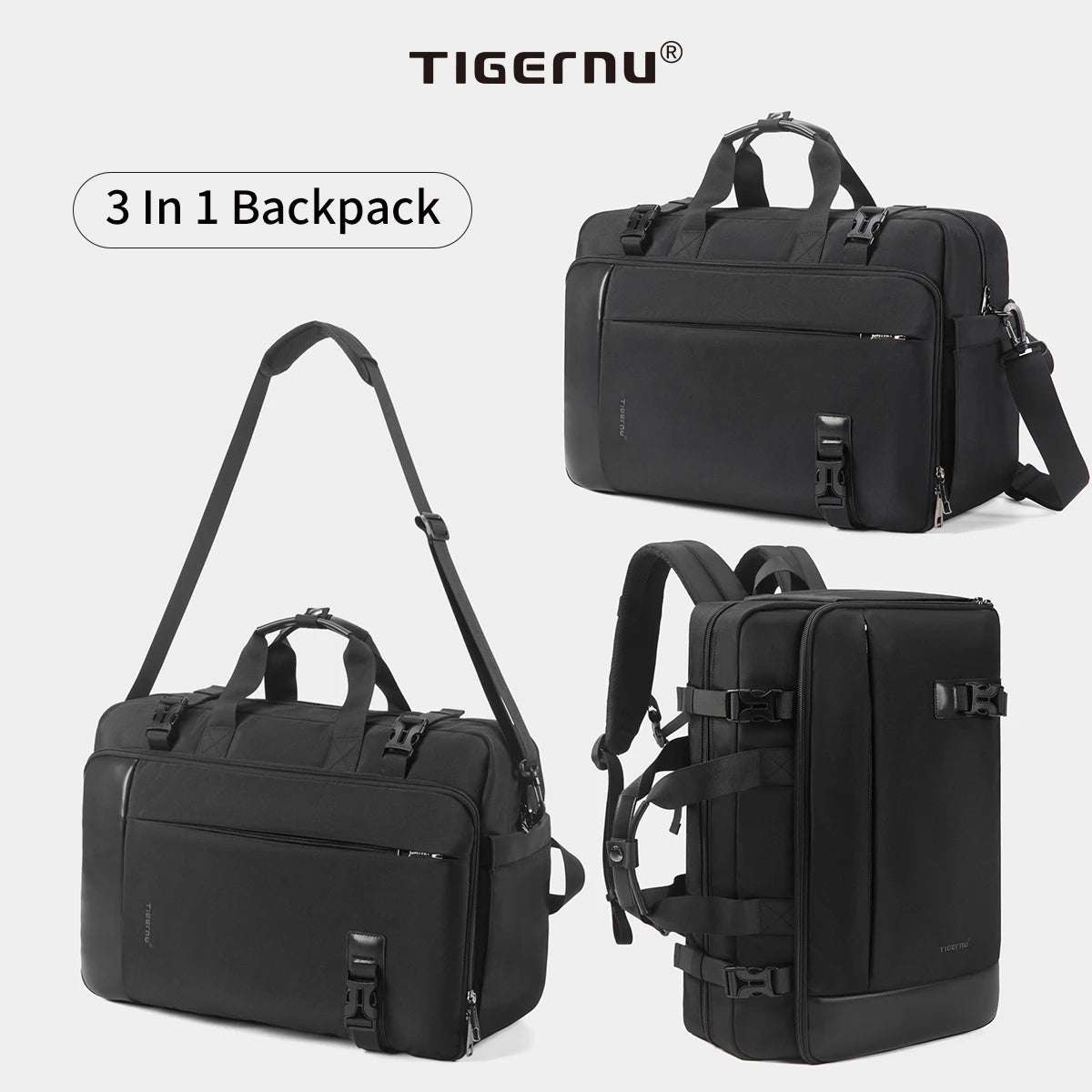 TIGERNU 17 Inch 3-in-1 Laptop Travel Backpack