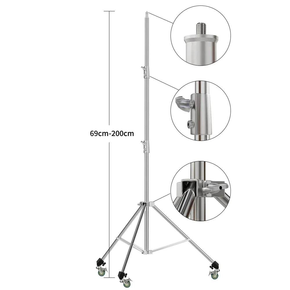 Heavy-Duty Stainless Steel Photography Light Stand