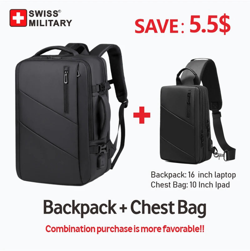 Swiss Military Expandable Travel Laptop Backpack