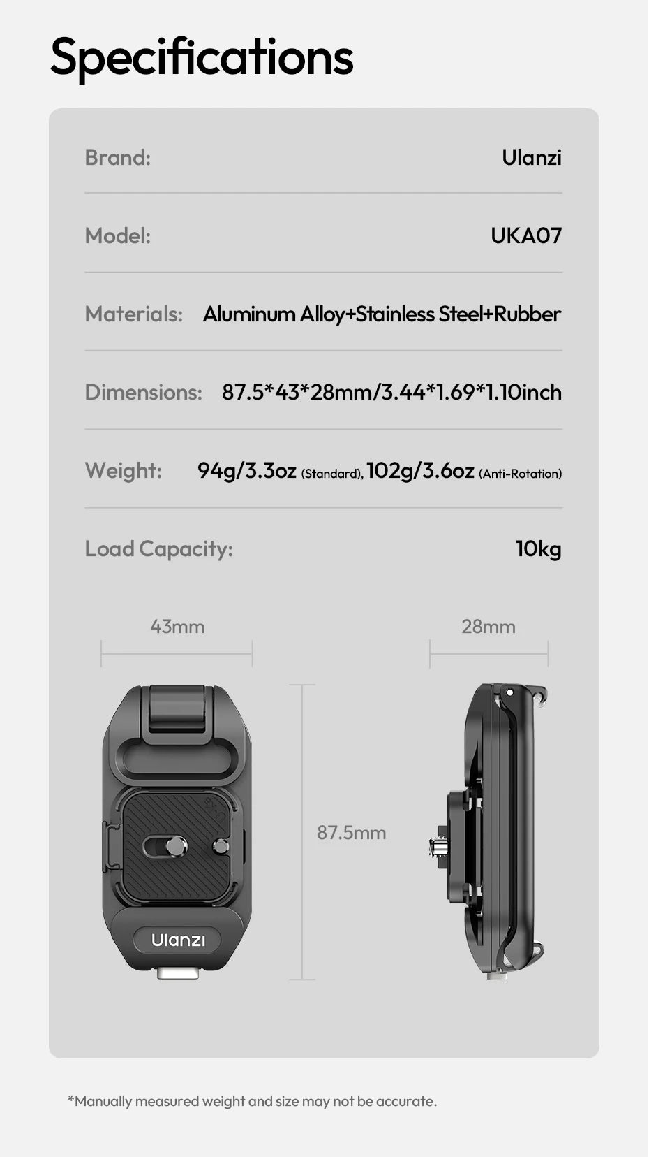 Ulanzi UKA07 Backpack Quick Release Camera Clip