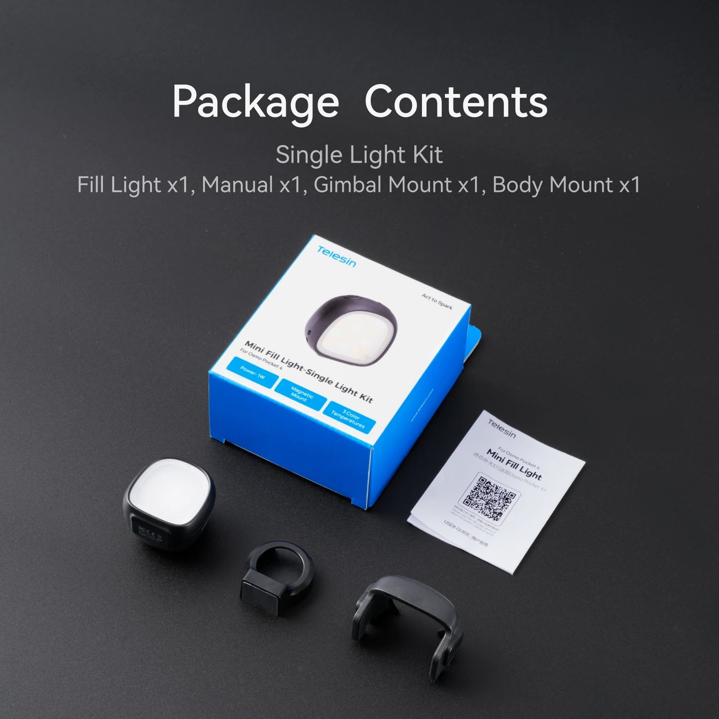 TELESIN Magnetic Mini Fill Light for DJI Osmo Pocket