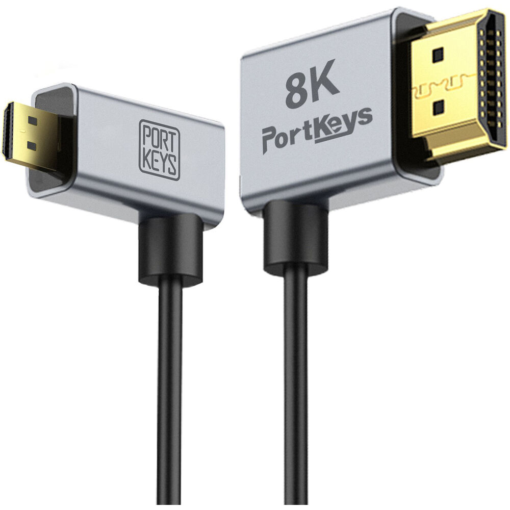 Portkeys Ultra-Thin HDMI A-to-Micro Cable – 30cm