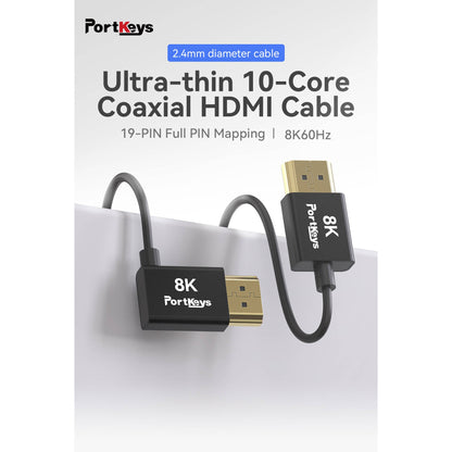 Portkeys 10-Core Coaxial HDMI Cable – 30cm