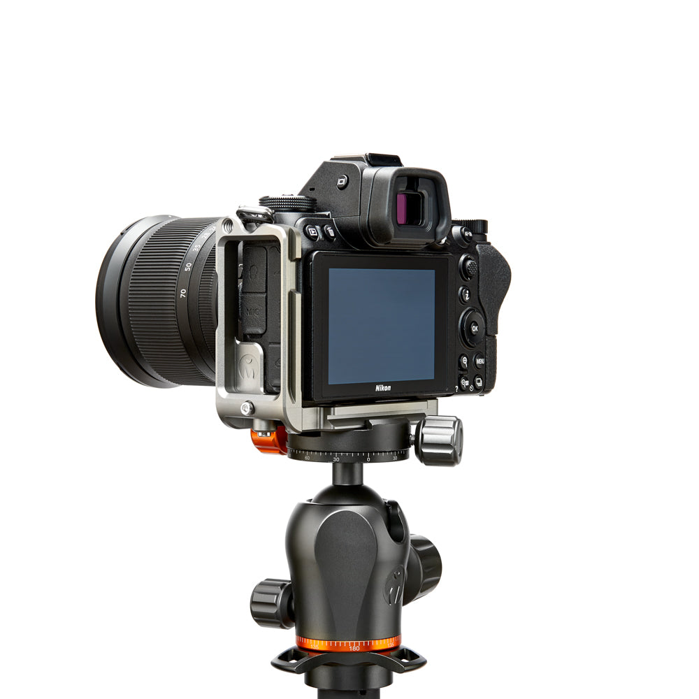3 Legged Thing Zelda Metallic Slate Grey L-Bracket fitted to Nikon Z-series camera