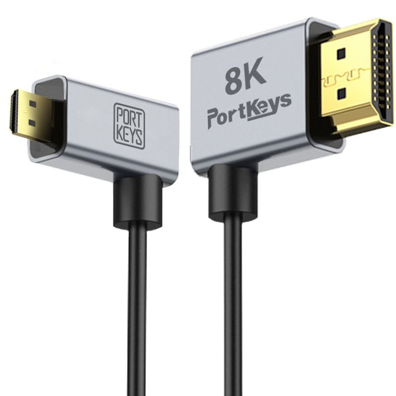 Portkeys 2.5mm Ultra-Thin HDMI A-to-Micro Cable – 1m