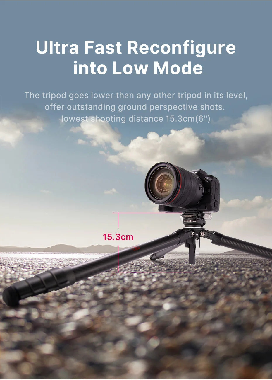 Ulanzi x COMAN Zero Y Carbon Fibre Travel Tripod