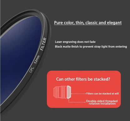 ERIKOLE CPL Circular Polarising Filter for Camera Lenses