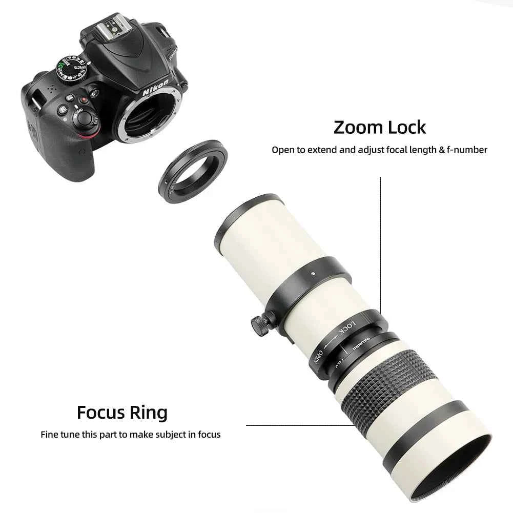 Lightdow 420-800mm f/8.3-16 Manual Super Telephoto Lens