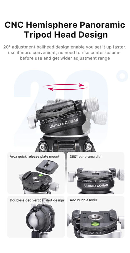 Ulanzi x COMAN Zero Y Carbon Fibre Travel Tripod