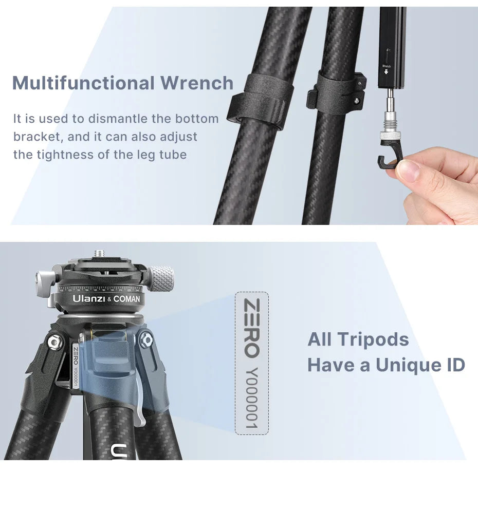 Ulanzi x COMAN Zero Y Carbon Fibre Travel Tripod