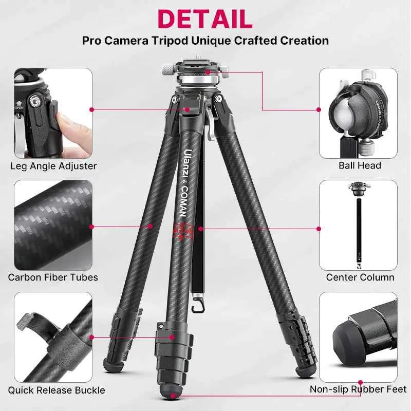 Ulanzi x COMAN Zero Y Carbon Fibre Travel Tripod