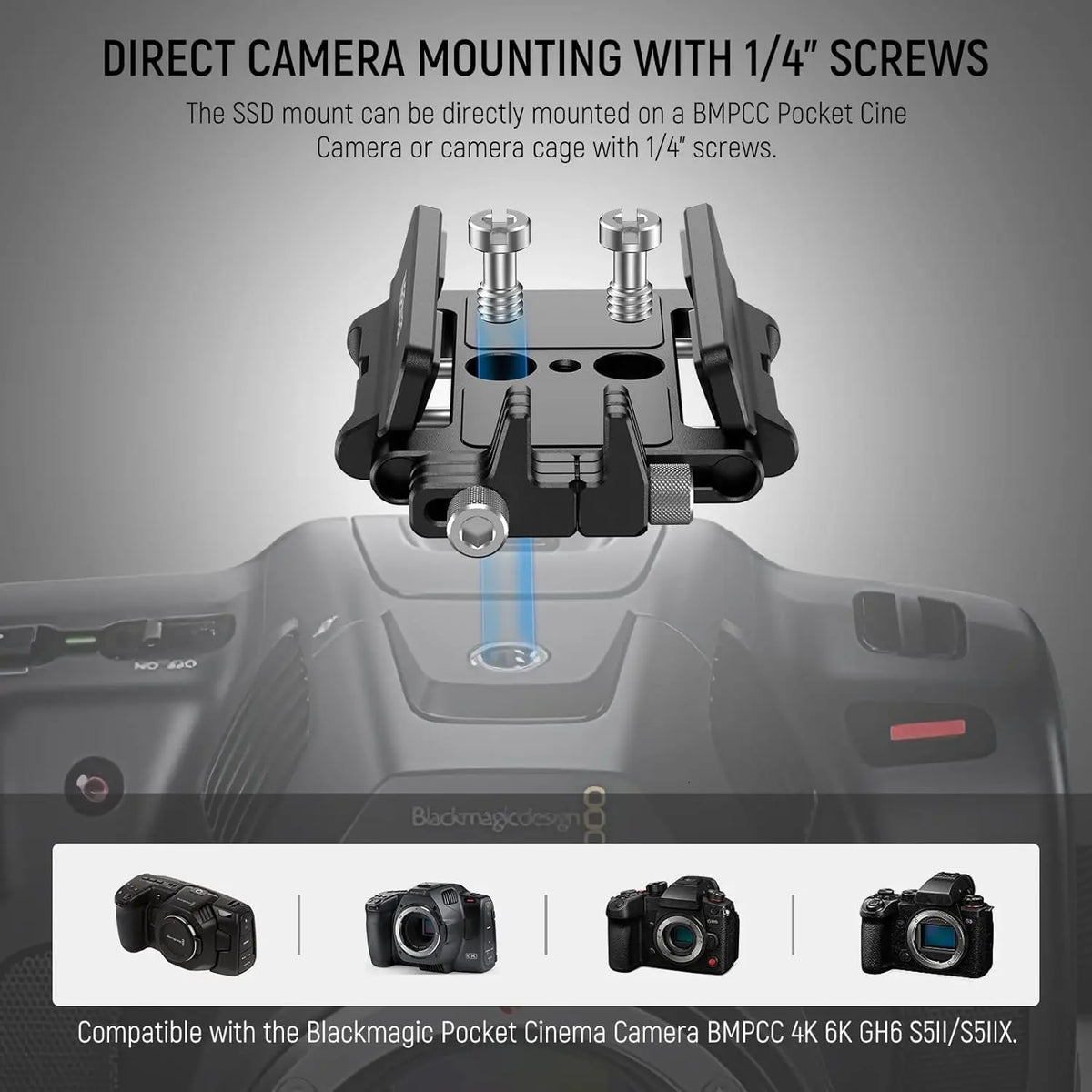 NEEWER SSD Holder Mount with Cold Shoe and Cable Clamp