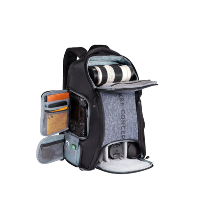 K&F Concept 25L Camera Backpack with Tripod Strap & Rain Cover - Gray