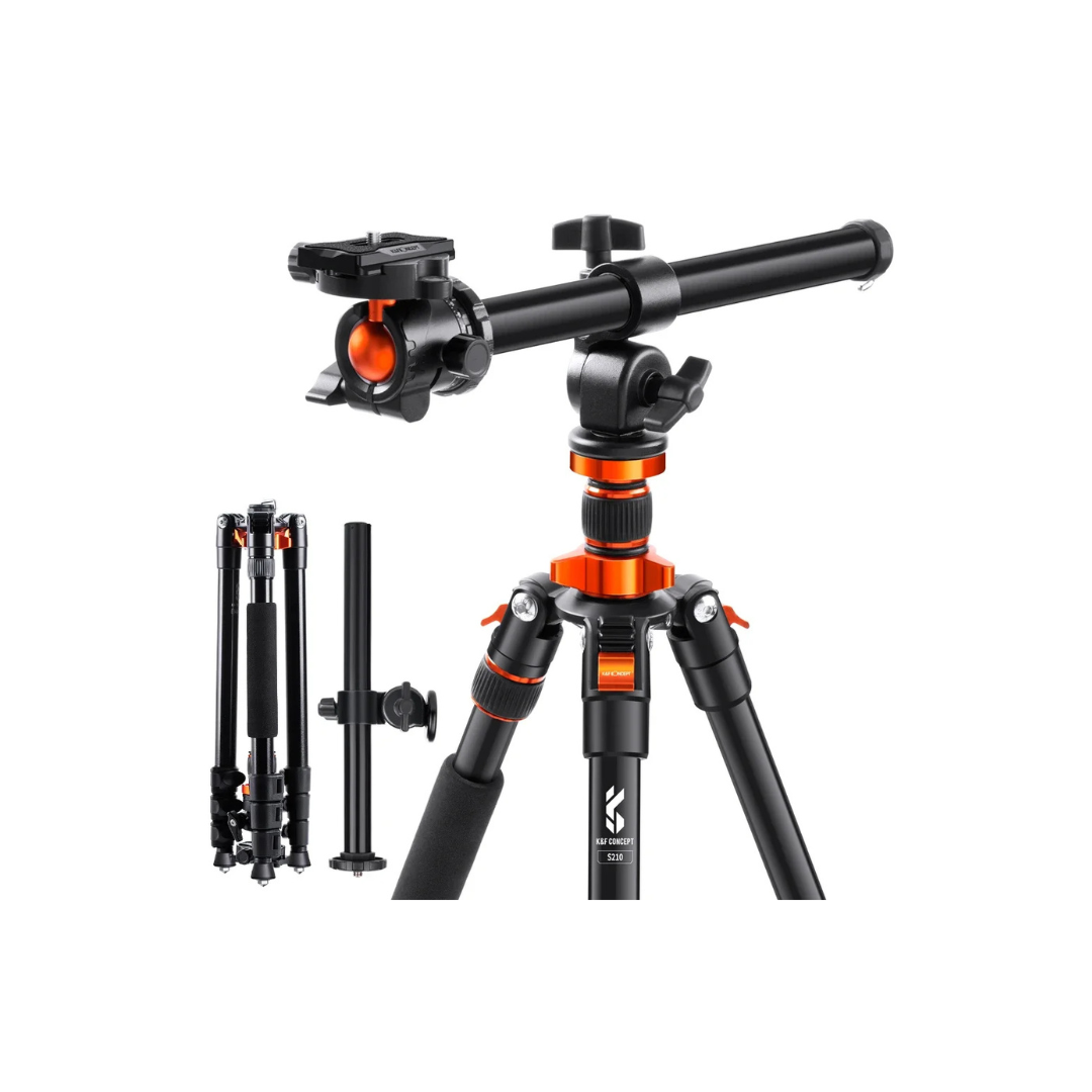 K&F Concept 80.7-Inch Aluminium Camera Tripod with 10kg Load Capacity - Basic bracket