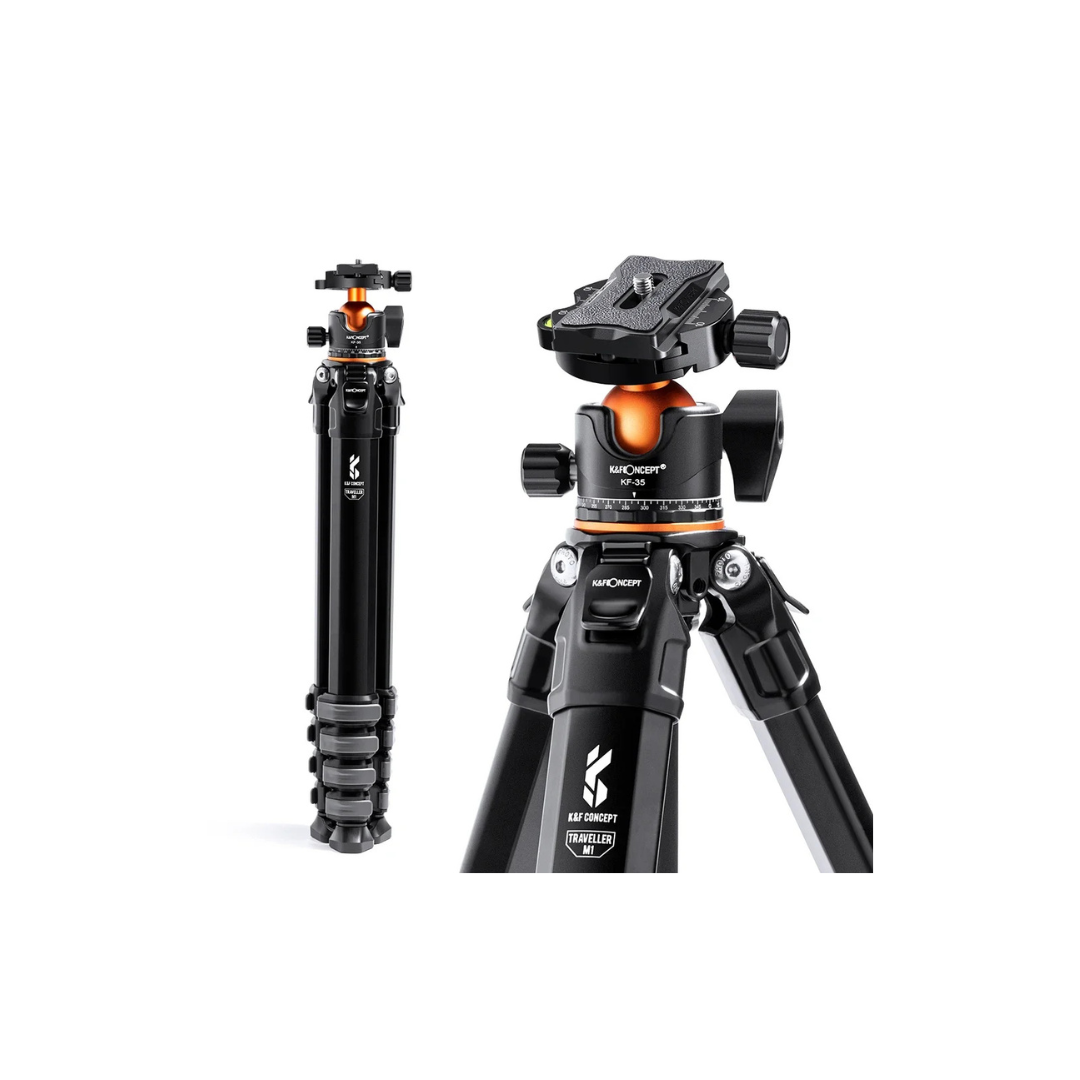 K&F Concept 70-Inch Compact Aluminium Travel Tripod – 15kg Load