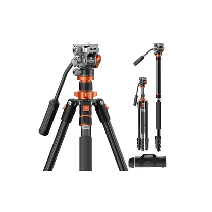 K&F Concept 83-Inch Aluminium Video Tripod with Fluid Head