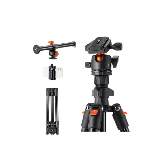 K&F Concept 76.7-Inch Multi-Angle Camera Tripod with Phone Mount