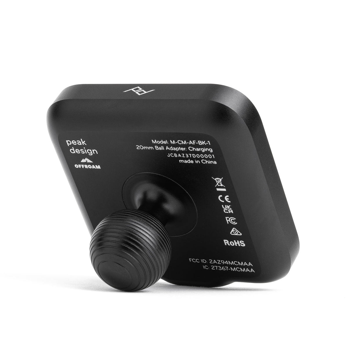 Peak Design Mobile Car Mount 20mm Ball Adaptor - Charging (Non Locking) product detail and lifestyle image | Peak Design Australia | CameraHUB