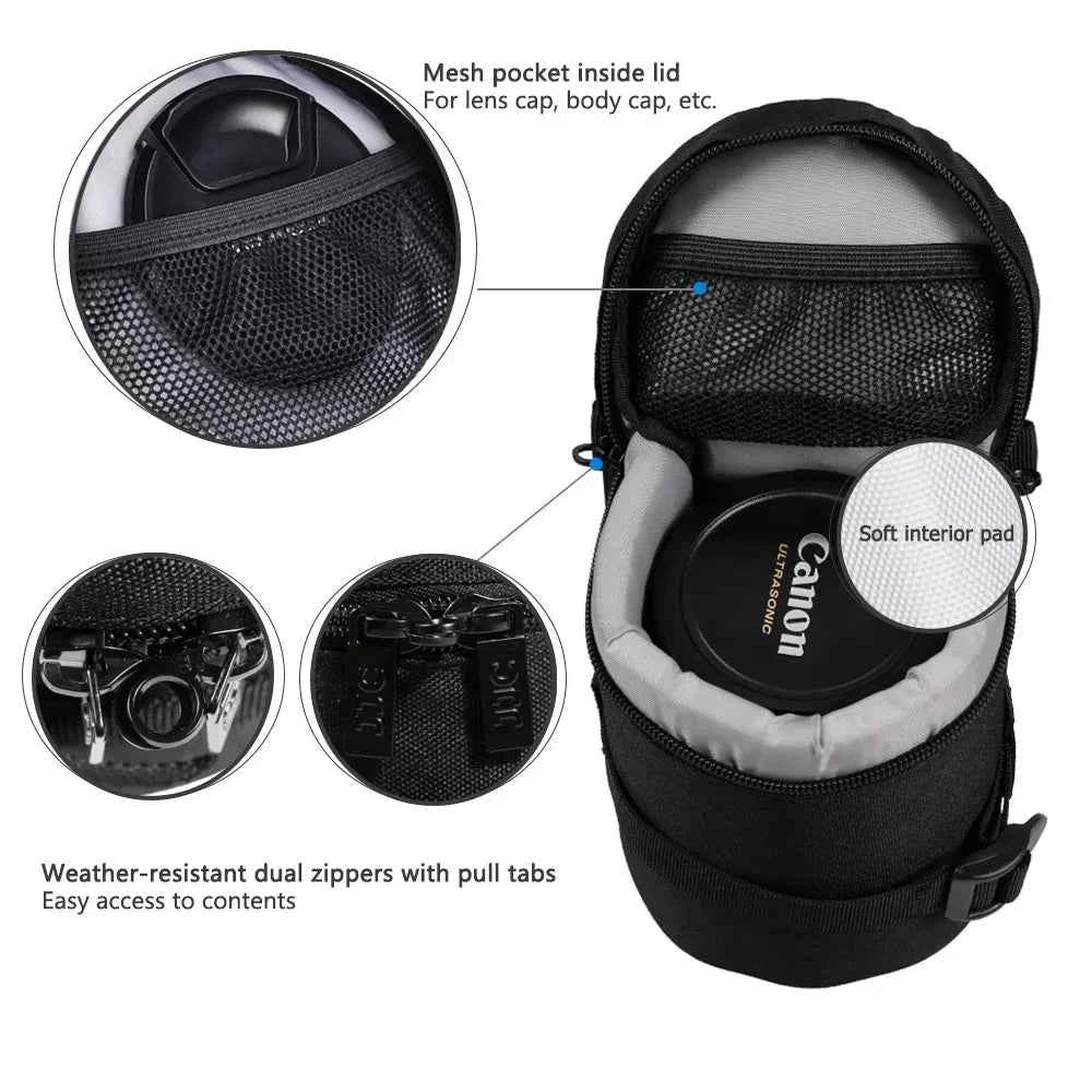 JJC DLP Lens Pouch for Sony, Canon and Nikon Accessories