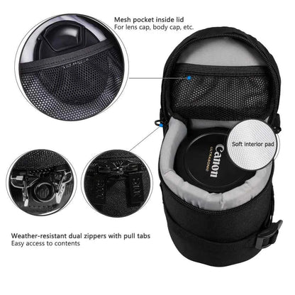 JJC DLP Lens Pouch for Sony, Canon and Nikon Accessories