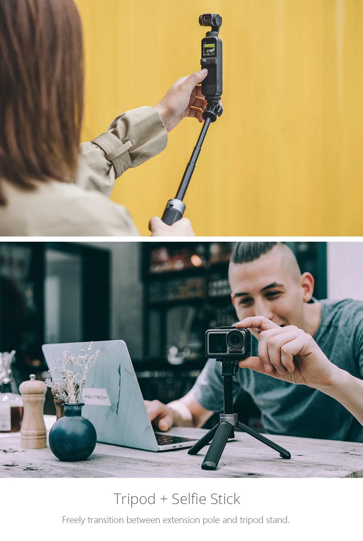 PGYTECH 40cm Action Camera Extension Pole Tripod