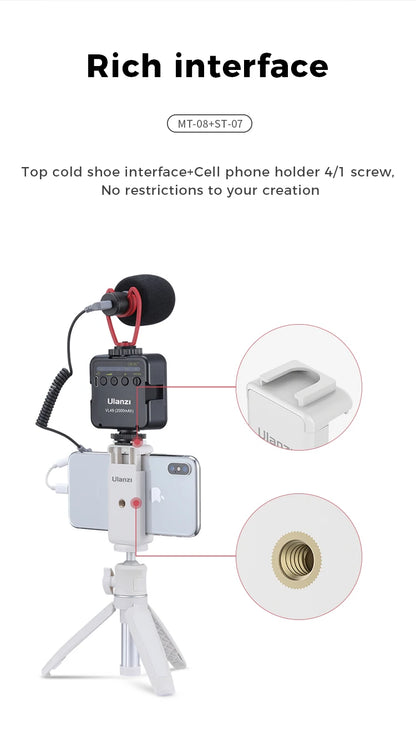 Ulanzi MT-08 White Mini Tripod and Hand Grip