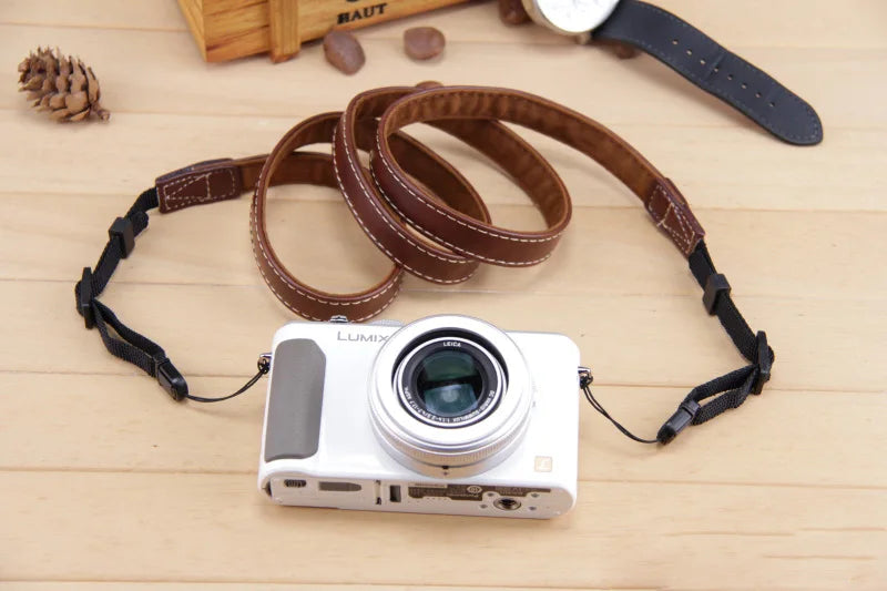 Camera Hub Essentials PU Leather Compact Camera Neck Strap - B style green