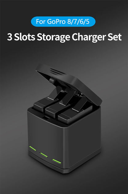 TELESIN 1220mAh Battery & 3-Slot Charger Kit for GoPro HERO 5-8