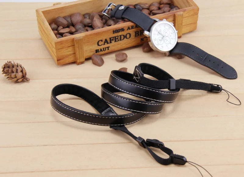 Camera Hub Essentials PU Leather Compact Camera Neck Strap - B style white