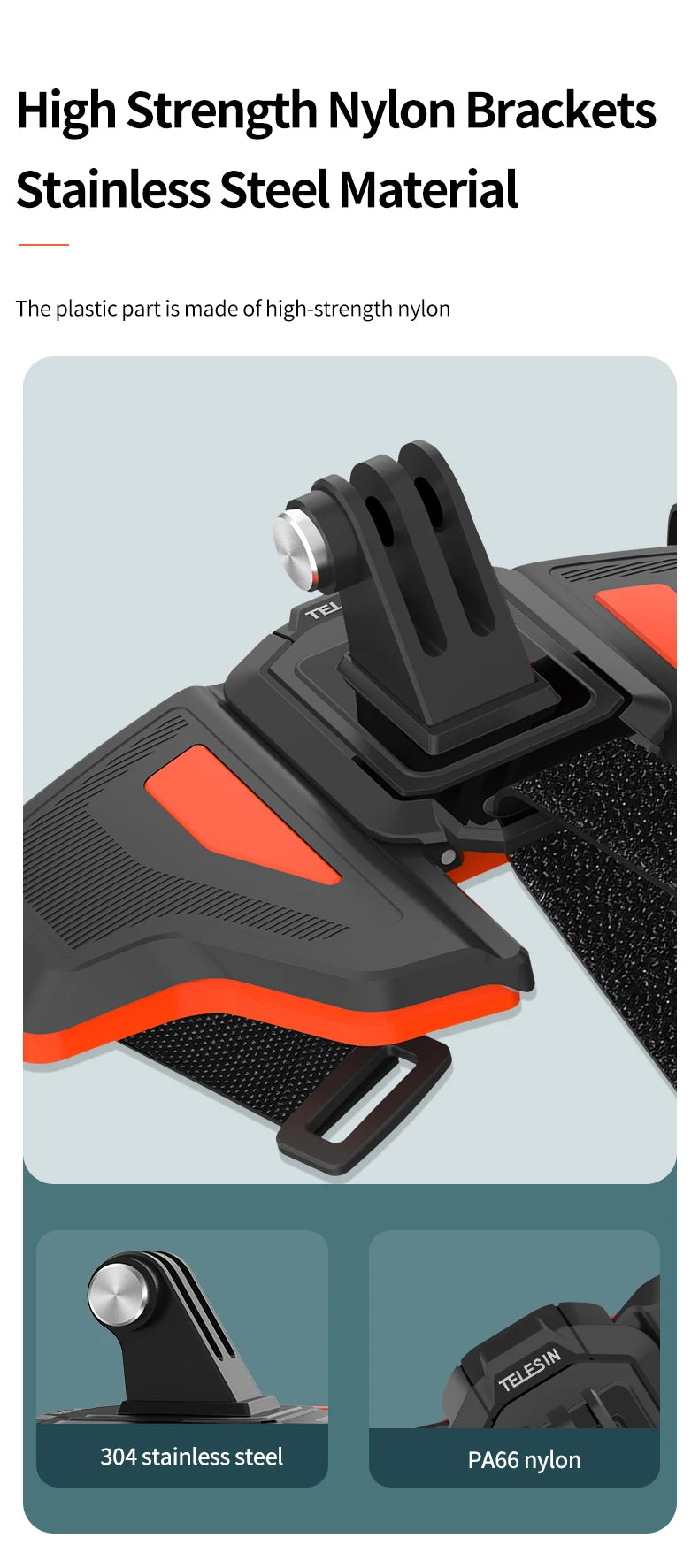 TELESIN Foldable Motorcycle Helmet Chin Mount - CameraHUB