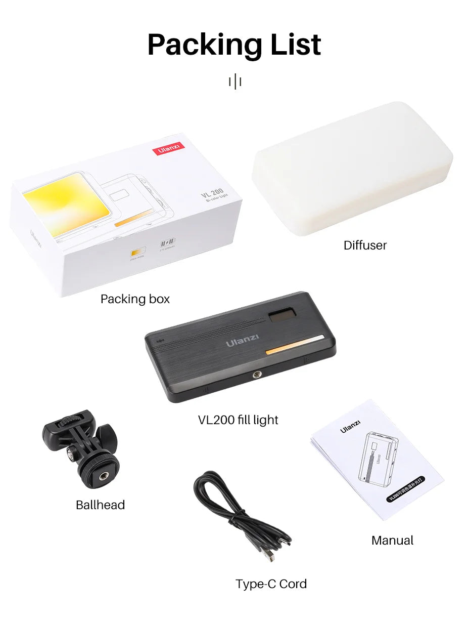 Ulanzi VL200 LED Video Light with Soft Diffuser