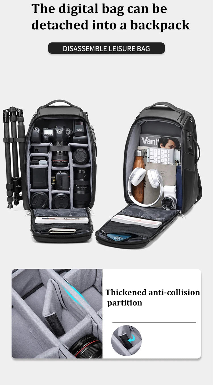 INFEYLAY 40L Camera Backpack for 17-inch Laptop & Tripod
