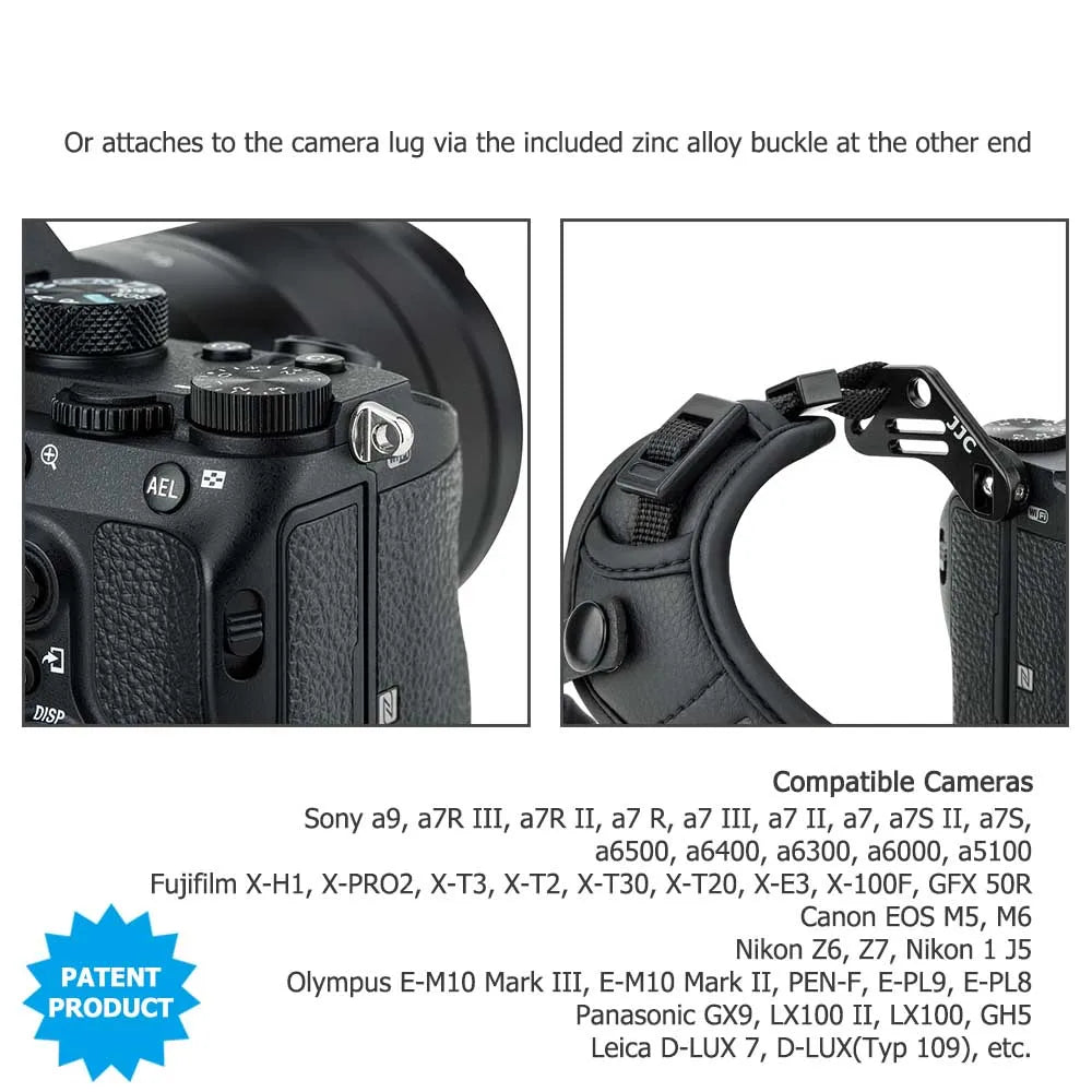 JJC Deluxe Mirrorless Camera Hand Grip Strap with Arca-Swiss Plate