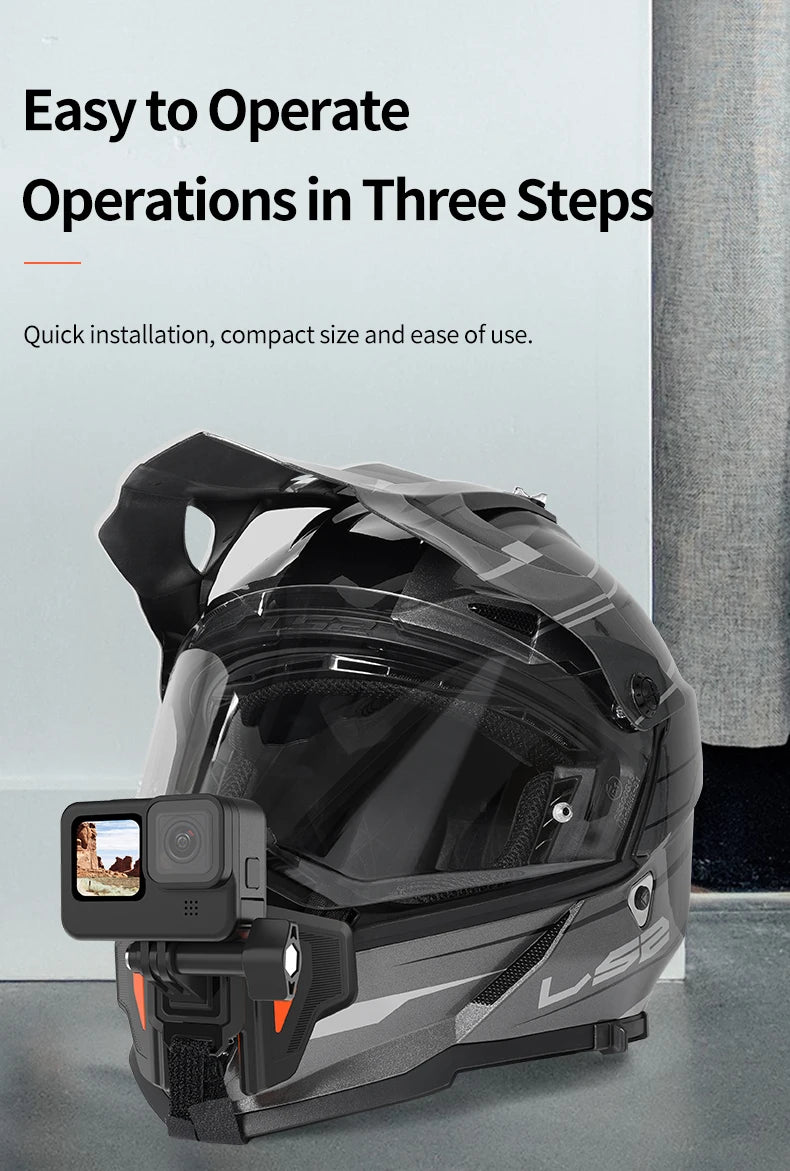 TELESIN Foldable Motorcycle Helmet Chin Mount - CameraHUB