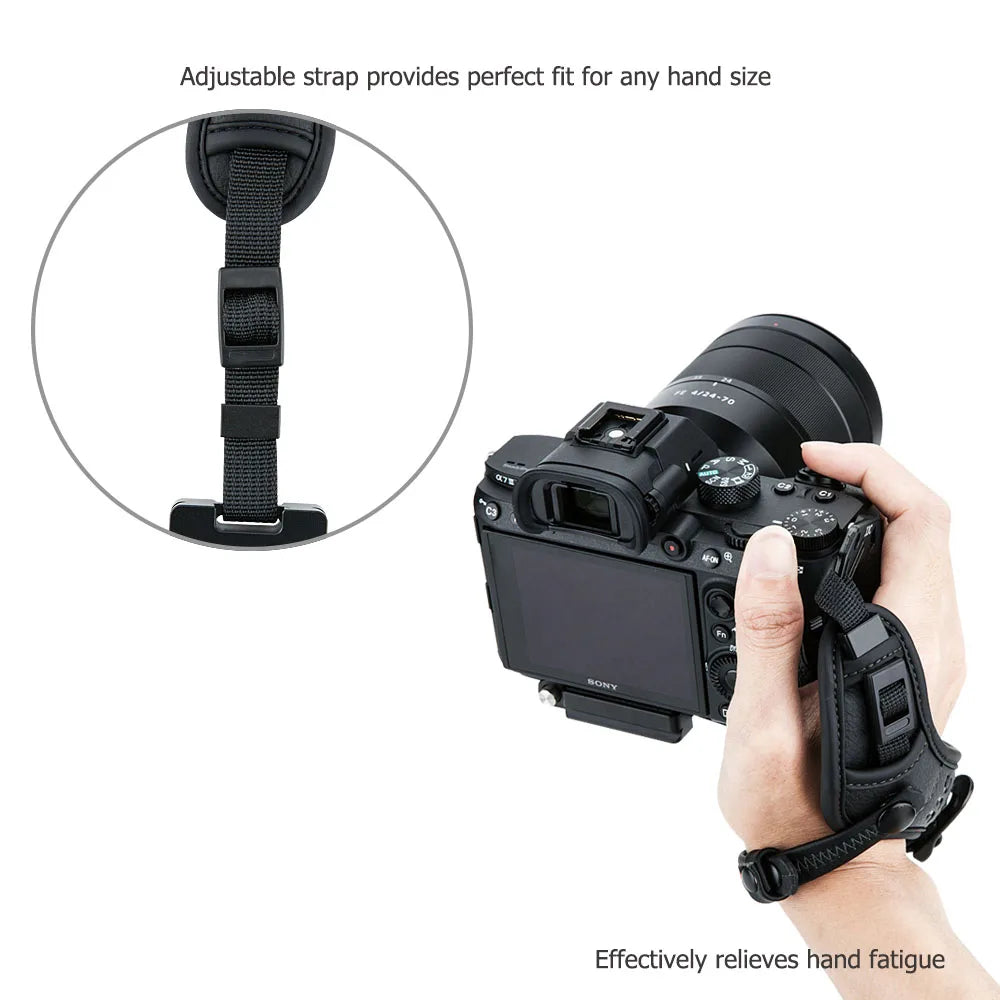 JJC Deluxe Mirrorless Camera Hand Grip Strap with Arca-Swiss Plate