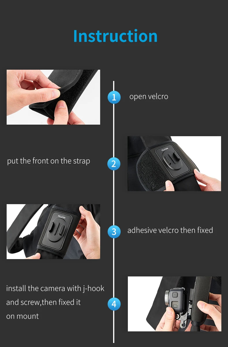 TELESIN 360° Rotating Backpack Strap Camera Mount
