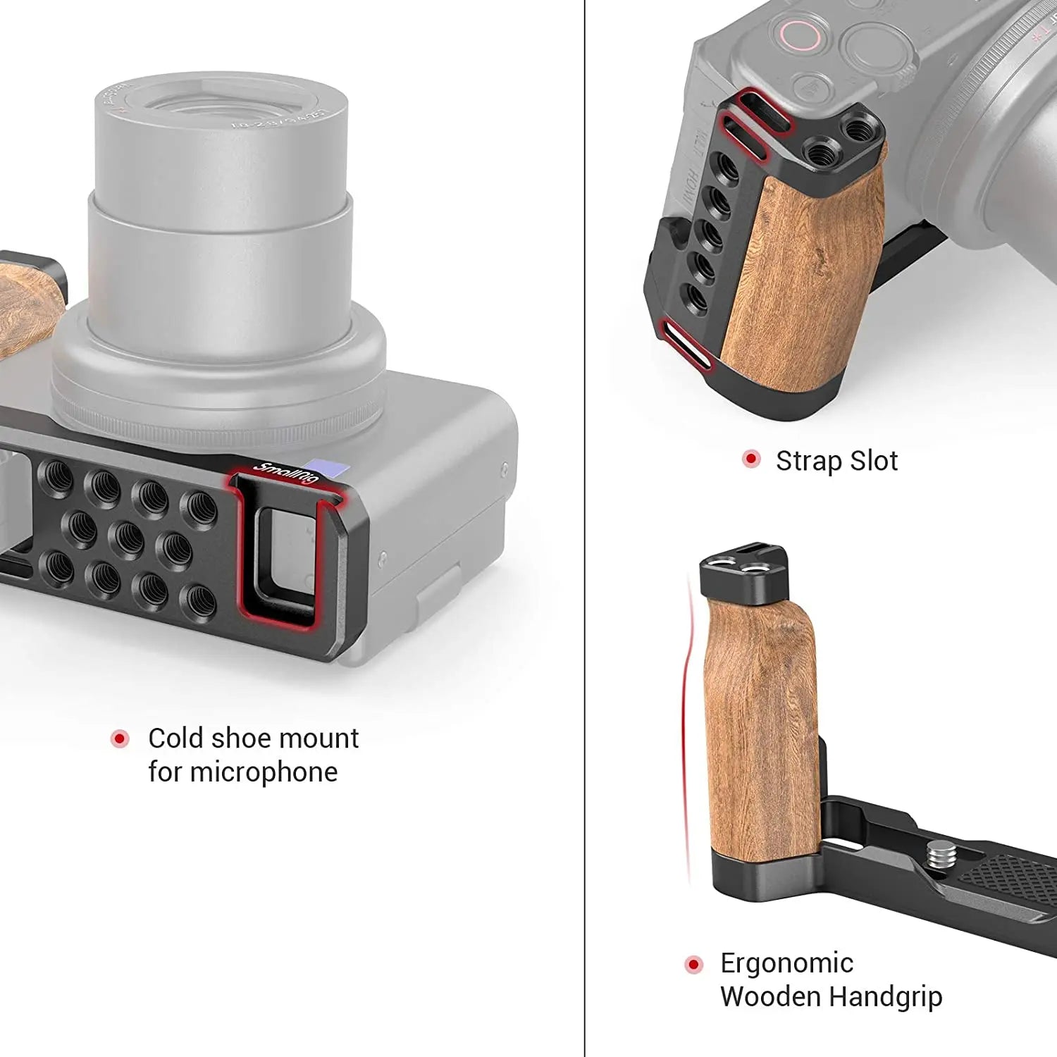 SmallRig L-Shape Wooden Grip for Sony ZV-1