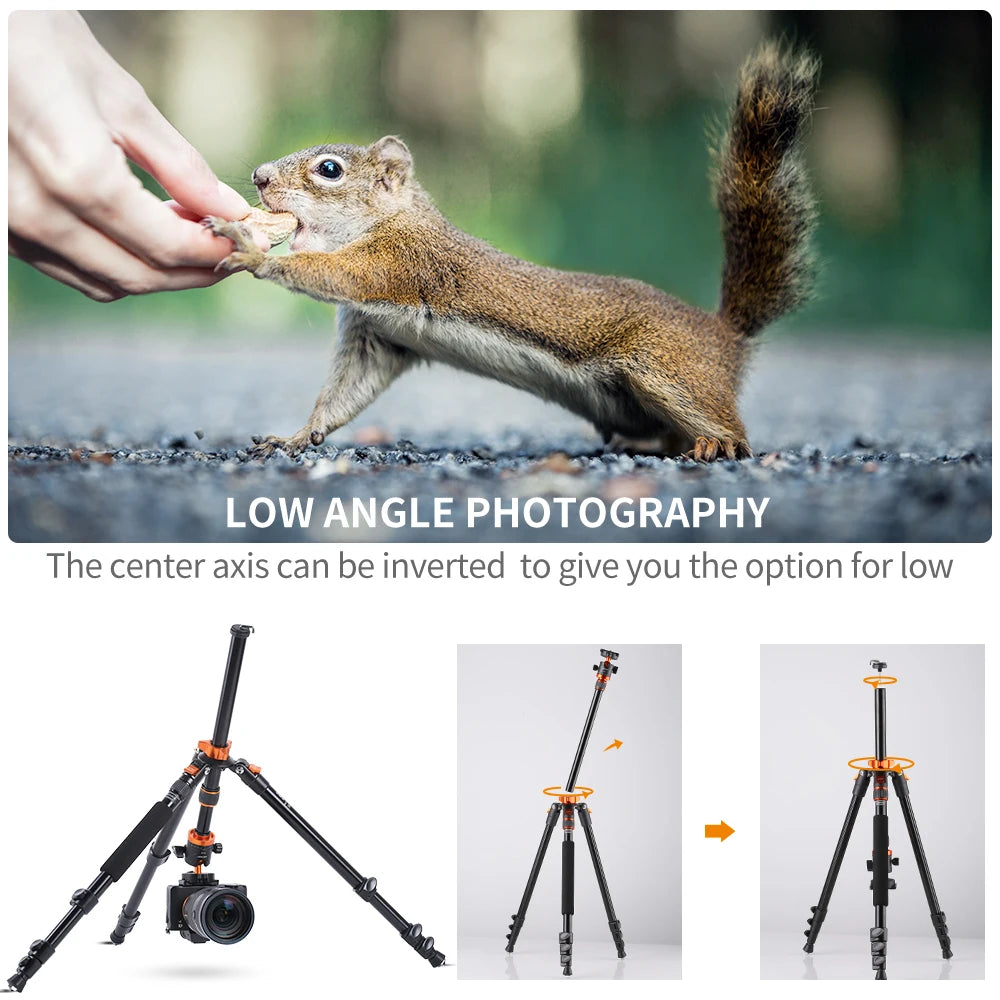 K&F Concept 80.7-Inch Aluminium Camera Tripod with 10kg Load Capacity