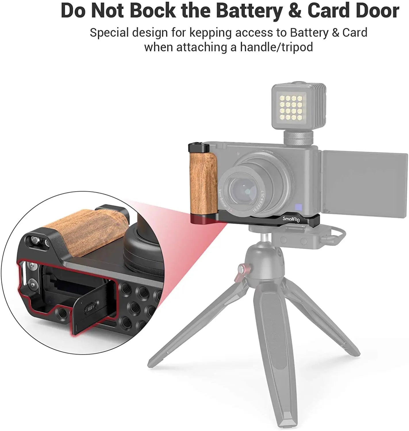 SmallRig L-Shape Wooden Grip for Sony ZV-1