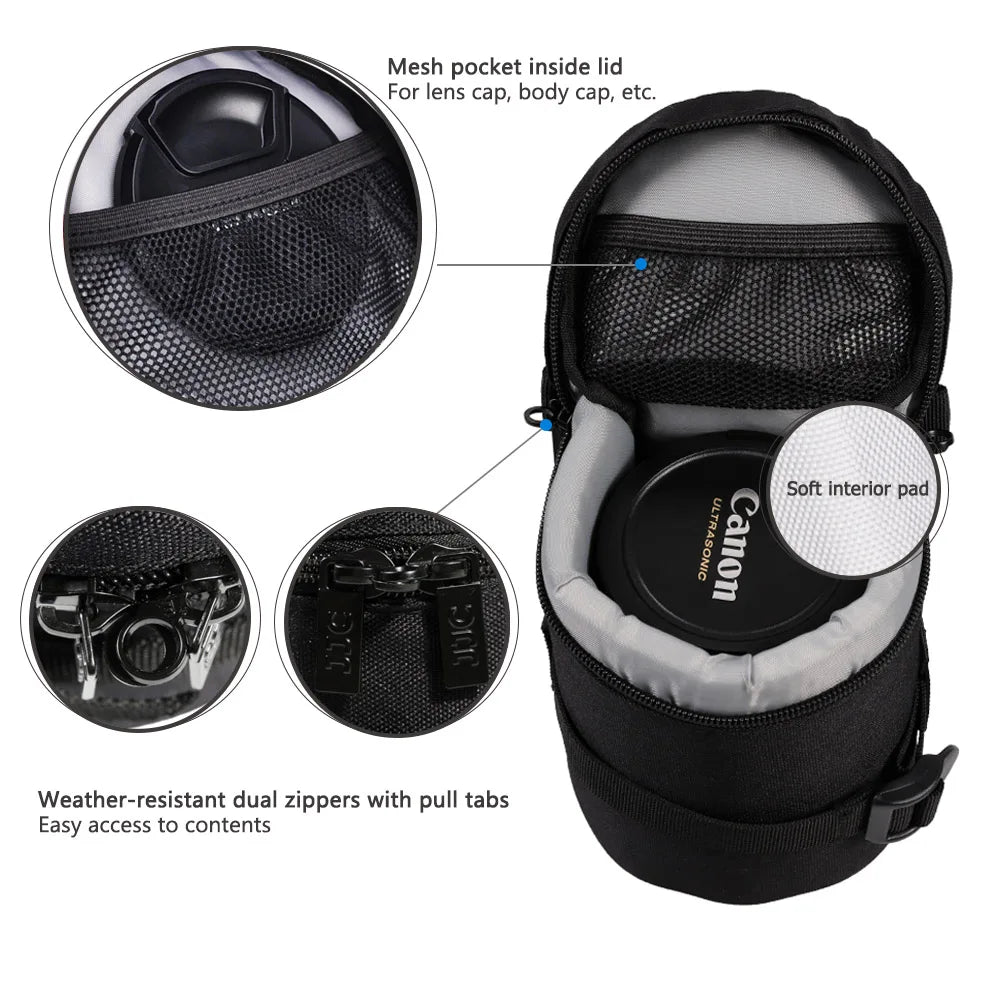 JJC DLP Lens Pouch for Sony, Canon and Nikon Accessories