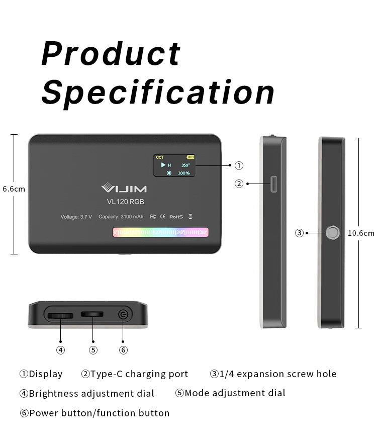 Ulanzi VL120 RGB LED Video Light